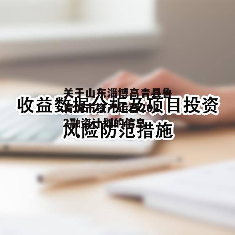 关于山东淄博高青县鲁青城市资产运营2022融资计划的信息