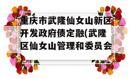 重庆市武隆仙女山新区开发政府债定融(武隆区仙女山管理和委员会)